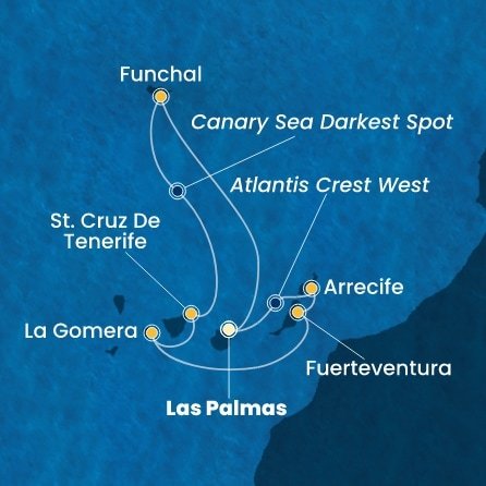 Španielsko, Portugalsko, La Gomera z Las Palmas na lodi Costa Fortuna