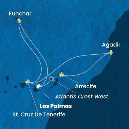 Španielsko, Portugalsko, Maroko, z Lanzarote z Las Palmas na lodi Costa Smeralda