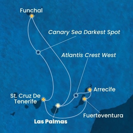 Španielsko, Portugalsko, z Lanzarote z Las Palmas na lodi Costa Smeralda
