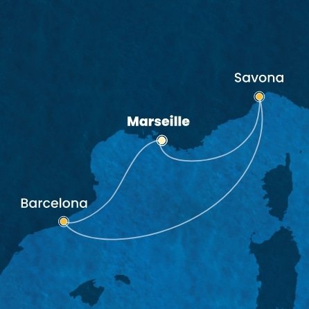 Francúzsko, Taliansko, Španielsko z Marseille na lodi Costa Favolosa