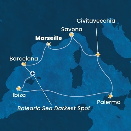 Francúzsko, Španielsko, Taliansko z Marseille na lodi Costa Smeralda