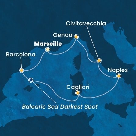 Francúzsko, Španielsko, Taliansko z Marseille na lodi Costa Toscana