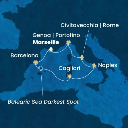 Francúzsko, Španielsko, Taliansko z Marseille na lodi Costa Smeralda