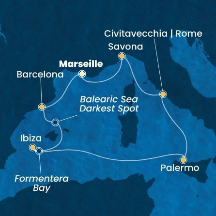 Francúzsko, Španielsko, Taliansko z Marseille na lodi Costa Toscana