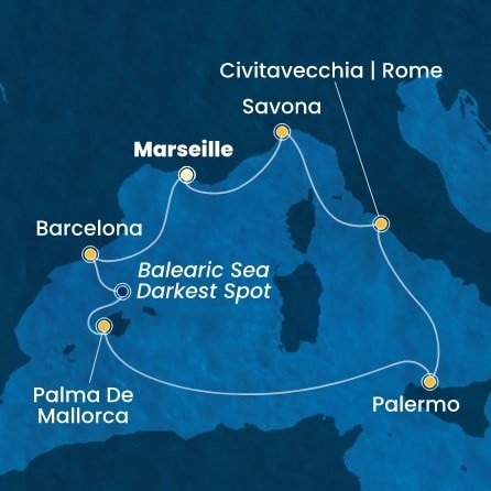 Francúzsko, Španielsko, Taliansko z Marseille na lodi Costa Toscana