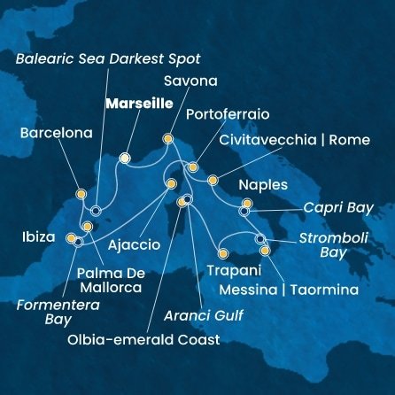 Francúzsko, Taliansko, Španielsko z Marseille na lodi Costa Favolosa
