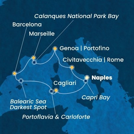 Taliansko, Francúzsko, Španielsko z Neapolu na lodi Costa Smeralda