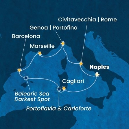 Taliansko, Francúzsko, Španielsko z Neapolu na lodi Costa Smeralda