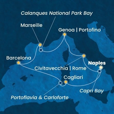 Taliansko, Francúzsko, Španielsko z Neapolu na lodi Costa Smeralda