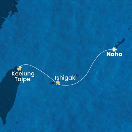 Japonsko, Tchaj-wan z Nahy na lodi Costa Serena