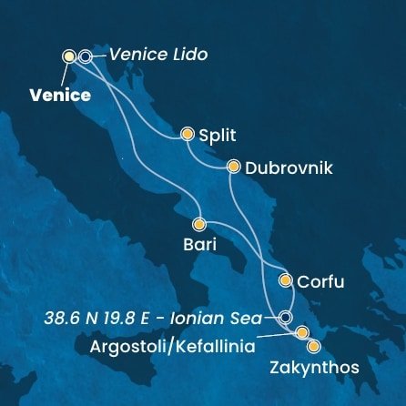 Taliansko, Grécko, Chorvátsko z Marghery na lodi Costa Deliziosa