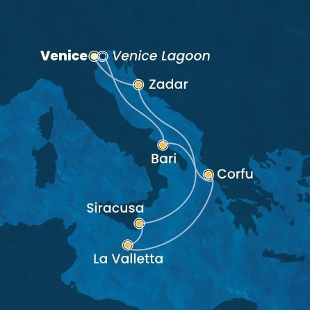 Taliansko, Grécko, Malta, Chorvátsko z Marghery na lodi Costa Deliziosa