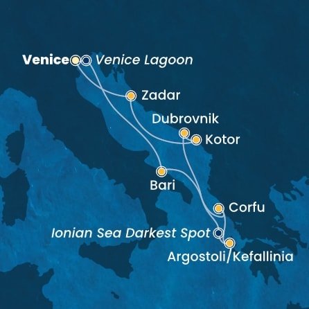 Taliansko, Grécko, Chorvátsko, Čierna Hora z Marghery na lodi Costa Deliziosa