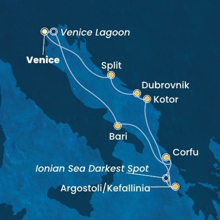 Taliansko, Grécko, Čierna Hora, Chorvátsko z Marghery na lodi Costa Deliziosa