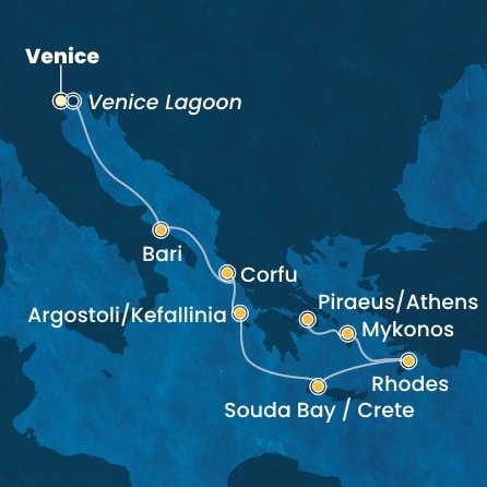 Taliansko, Grécko z Marghery na lodi Costa Deliziosa