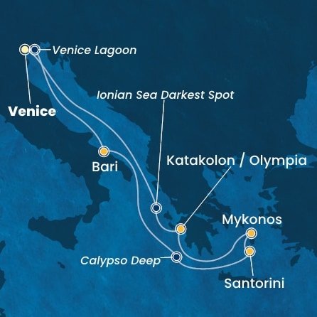 Taliansko, Grécko z Marghery na lodi Costa Deliziosa