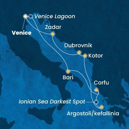 Taliansko, Grécko, Čierna Hora, Chorvátsko z Marghery na lodi Costa Deliziosa
