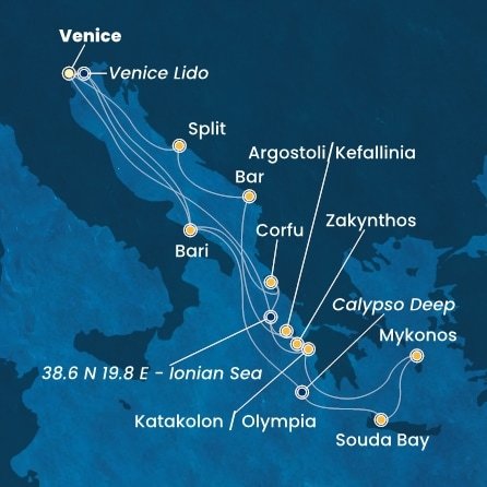 Taliansko, Grécko, Čierna Hora, Chorvátsko na lodi Costa Deliziosa