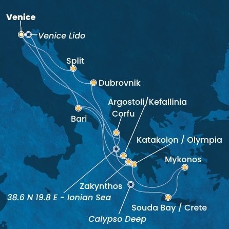 Taliansko, Grécko, Chorvátsko z Marghery na lodi Costa Deliziosa