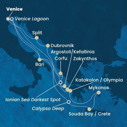 Taliansko, Grécko, Chorvátsko z Marghery na lodi Costa Deliziosa