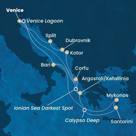 Taliansko, Grécko, Čierna Hora, Chorvátsko z Marghery na lodi Costa Deliziosa