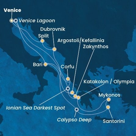Taliansko, Grécko, Chorvátsko z Marghery na lodi Costa Deliziosa