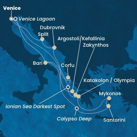 Taliansko, Grécko, Chorvátsko z Marghery na lodi Costa Deliziosa