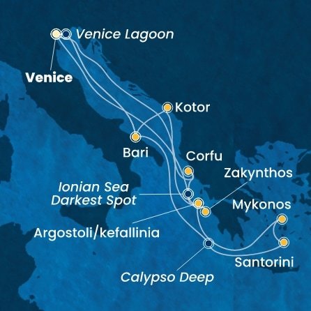 Taliansko, Čierna Hora, Grécko z Marghery na lodi Costa Deliziosa