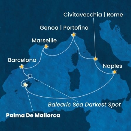 Španielsko, Taliansko, Francúzsko z Palmy de Mallorca na lodi Costa Toscana