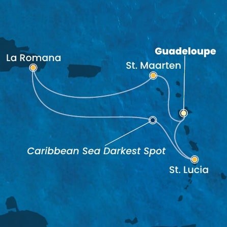 Guadeloupe, Svatý Martin, Dominikánska republika, Svätá Lucia z Pointe-à-Pitre na lodi Costa Fascinosa