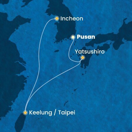Južná Kórea, Japonsko, Tchaj-wan na lodi Costa Serena