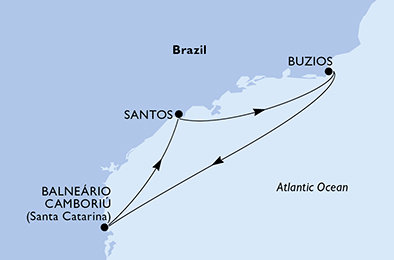 Brazília zo Santosu na lodi MSC Divina