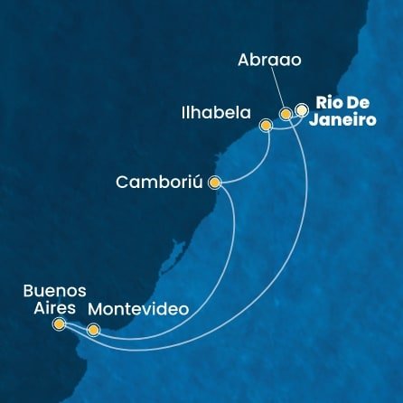 Brazília, Argentína, Uruguaj z Rio de Janeira na lodi Costa Serena