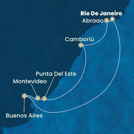 Brazília, Argentína, Uruguaj z Rio de Janeira na lodi Costa Serena