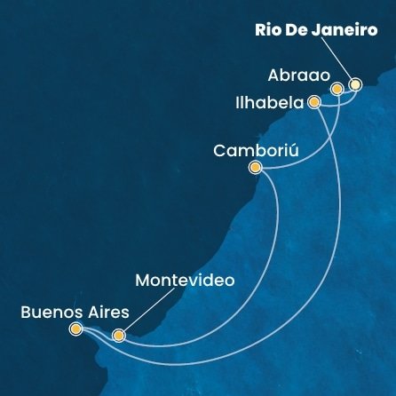 Brazília, Argentína, Uruguaj z Rio de Janeira na lodi Costa Serena