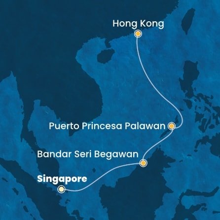 Singapur, Brunej, Filipíny, Čína zo Singapuru na lodi Costa Serena