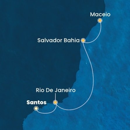 Brazília zo Santosu na lodi Costa Diadema