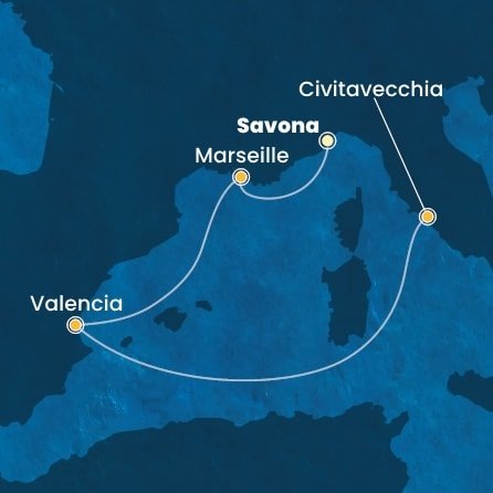 Taliansko, Francúzsko, Španielsko ze Savony na lodi Costa Pacifica