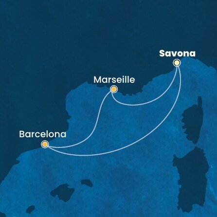 Taliansko, Španielsko, Francúzsko ze Savony na lodi Costa Diadema