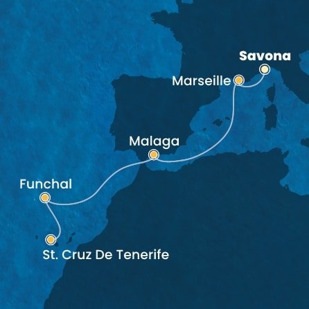 Taliansko, Francúzsko, Španielsko, Portugalsko ze Savony na lodi Costa Fascinosa Taliansko, Francúzsko, Španielsko, Portugalsko ze Savony na lodi Costa Fascinosa