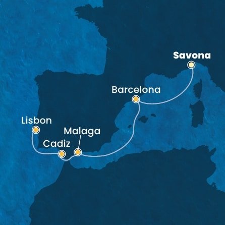 Taliansko, Španielsko, Portugalsko ze Savony na lodi Costa Diadema