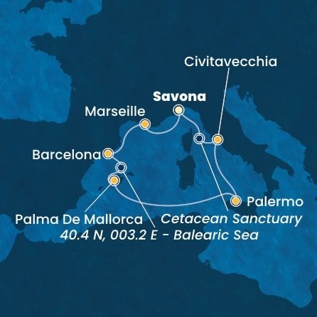 Taliansko, Francúzsko, Španielsko ze Savony na lodi Costa Toscana