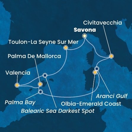 Taliansko, Francúzsko, Španielsko ze Savony na lodi Costa Pacifica