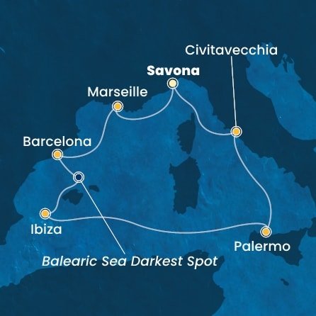Taliansko, Francúzsko, Španielsko ze Savony na lodi Costa Smeralda