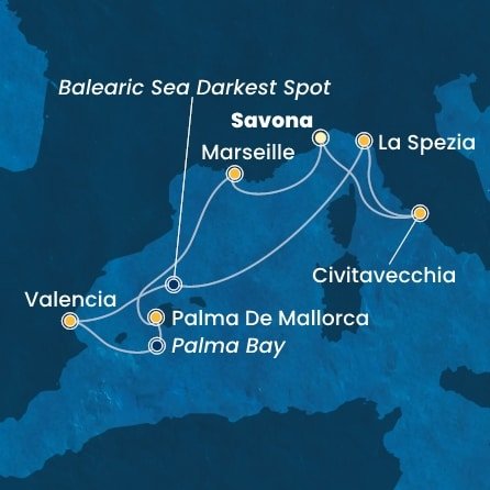 Taliansko, Francúzsko, Španielsko ze Savony na lodi Costa Pacifica
