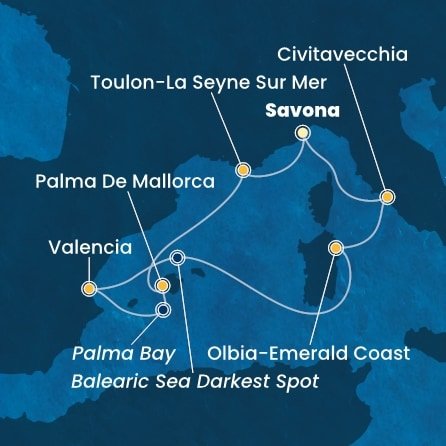 Taliansko, Francúzsko, Španielsko ze Savony na lodi Costa Pacifica