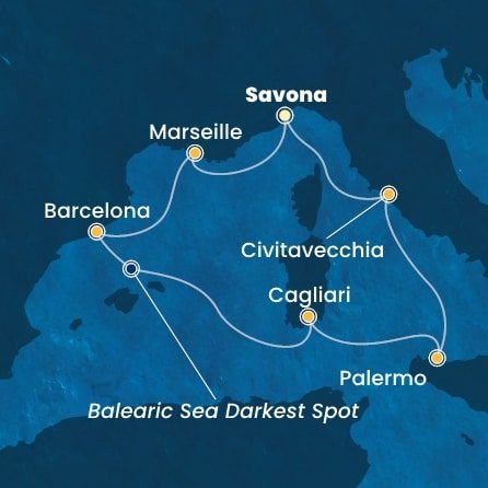 Taliansko, Francúzsko, Španielsko ze Savony na lodi Costa Pacifica