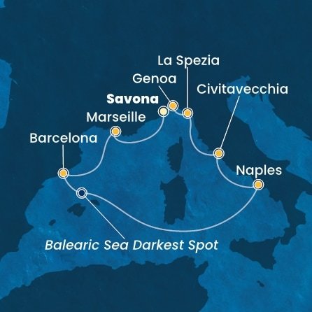 Taliansko, Francúzsko, Španielsko ze Savony na lodi Costa Toscana