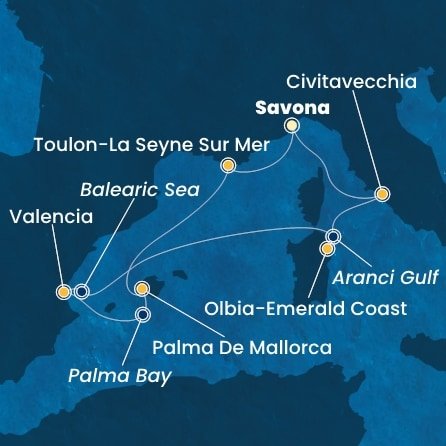 Taliansko, Francúzsko, Španielsko ze Savony na lodi Costa Pacifica