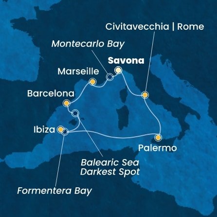 Taliansko, Francúzsko, Španielsko ze Savony na lodi Costa Toscana